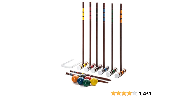 Franklin Sports Croquet Set - Intermediate Croquet Set with Mallets, Balls + Wickets - Family Outdoor + Lawn Game with Stand - Adult + Kids Set - 6 Players - $59.99