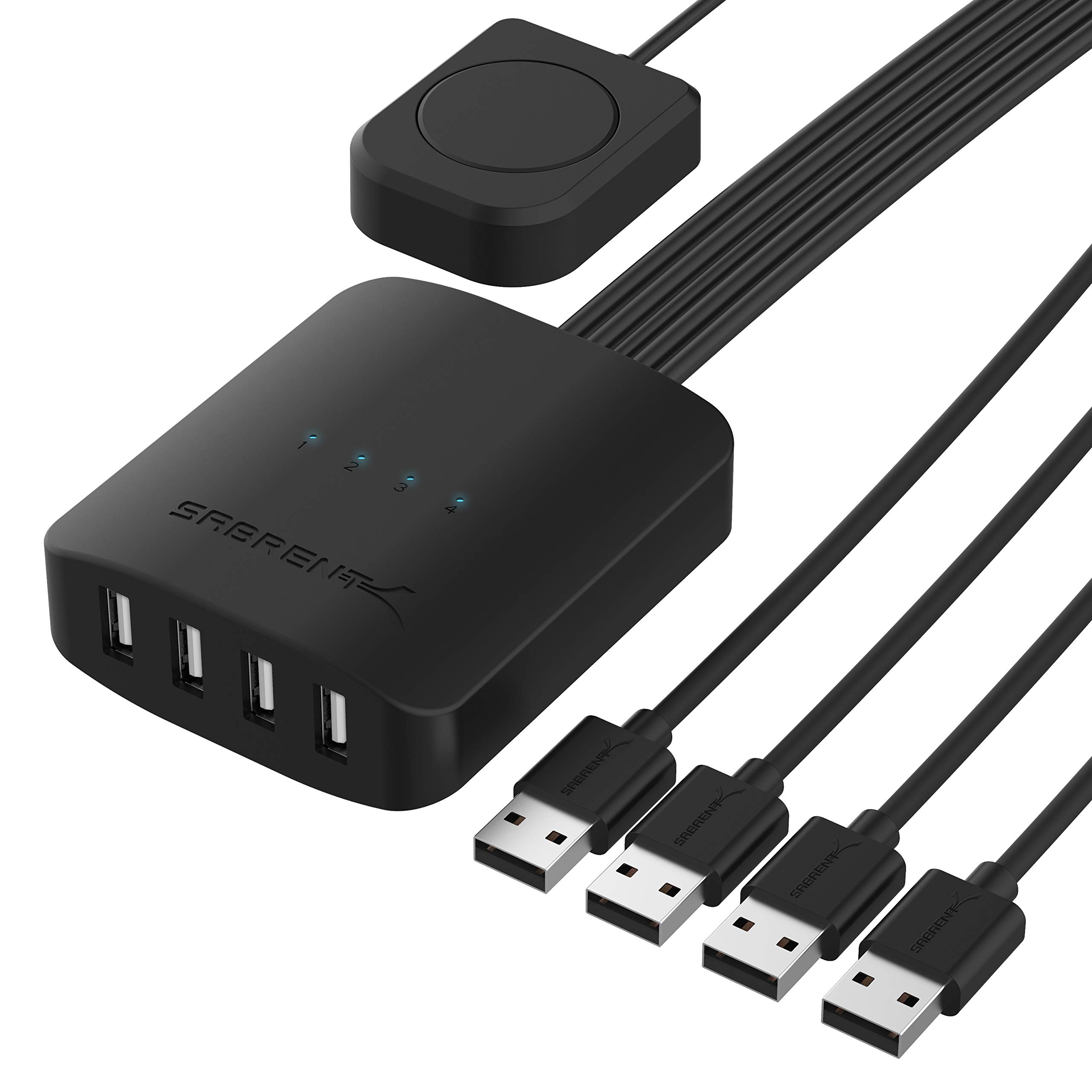 Sabrent USB 2.0 Sharing Switch up to 4 Computers and Peripherals LED Device Indicators (USB-USS4) - $21.99