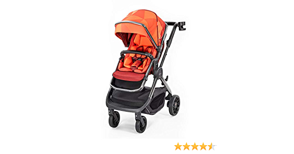 Diono Quantum2 3-in-1 Multi-Mode Stroller for Baby, Infant, Toddler Stroller, Car Seat Compatible, Adaptors Included, Compact Fold, XL Storage Basket, Orange Facet - $168