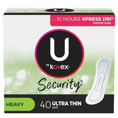 U by Kotex Security Heavy Ultra Thin Feminine Fragrance Free Pads -  40ct - $2.84