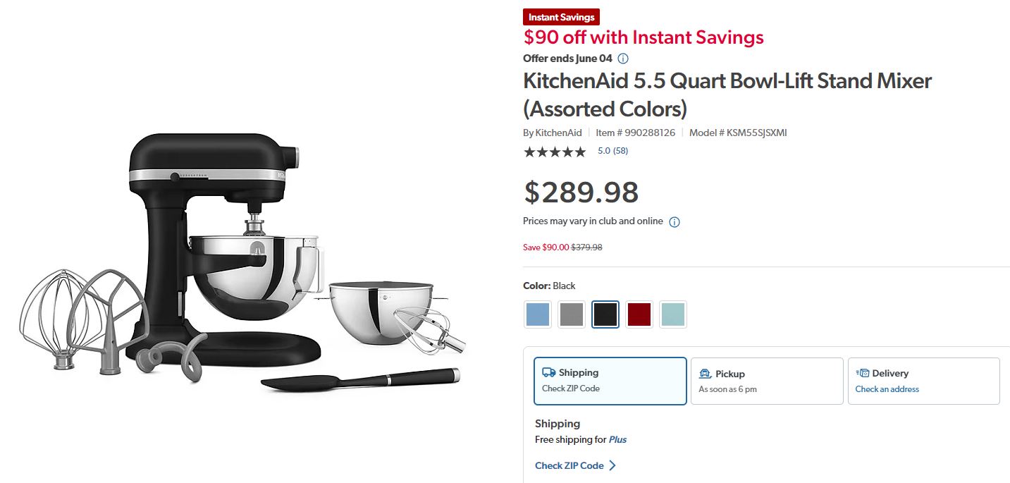 KitchenAid 5.5 Quart Bowl-Lift Stand Mixer (Assorted Colors)