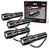 $11.74 HAUSBELL LED A100 Flashlight Bright, Zoomable Tactical Flashlights Flash Light with High Lumens and Five Modes for Emergency and Outdoor Use Camping Accessories, 4 Pack