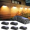 $13.49 Brightown Solar Fence Lights Outdoor - 6 Pack Solar Deck Light with Warm White, Cool White, 7 RGB Color, Fade/Jump Modes Waterproof