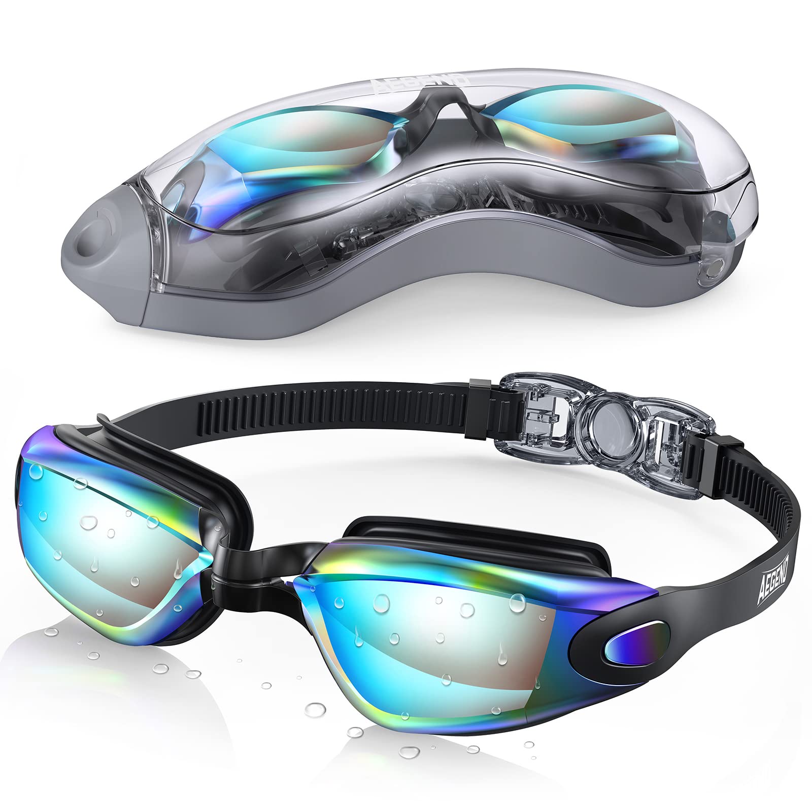 $8.39 Aegend Swim Goggles, Swimming Goggles No Leaking Full Protection Adult Men Women Youth