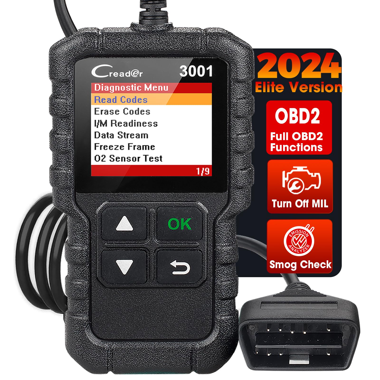 $14.95 LAUNCH Creader 3001 OBD2 Scanner, Engine Fault Code Reader Mode 6 CAN Diagnostic Scan Tool for All OBDII Protocol Cars Since 1996