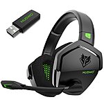 $13.99 NUBWO G06 Dual Wireless Gaming Headset with Microphone for PS5, PS4, PC - 23ms Low Latency Audio - 100-Hour of Playtime - 50mm Drivers (Black-Green)