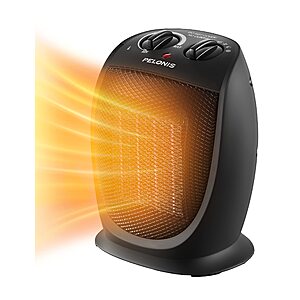 $  21.98 PELONIS PHTA1ABB Portable, 1500W/900W, Quiet Cooling & Heating Mode Space Heater for All Season, Tip Over & Overheat Protection, Black , 9inch