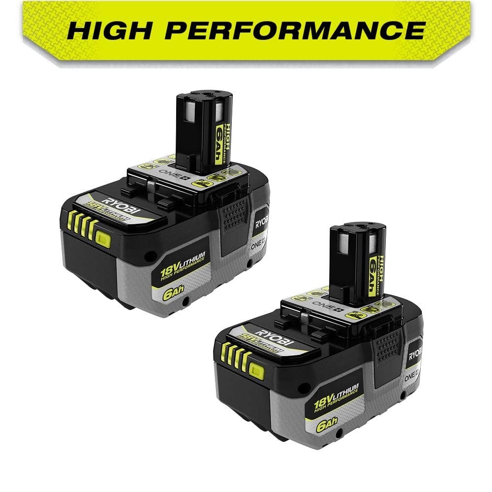 RYOBI ONE+ HP 18V HIGH PERFORMANCE Lithium-Ion 6.0 Ah Battery (2-Pack) PBP2007 - $139