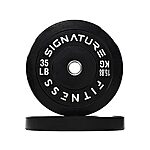 35-lbs Pair Signature Fitness 2" Olympic Bumper Plate Weight Plates w/ Steel Hub $40.25 + Free S&amp;H w/ Prime