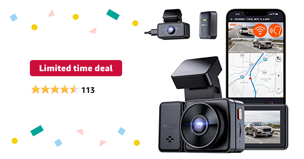 Vantrue E2 Dual 2.5K Front And Rear Dash Cam With 5G WiFi, GPS & Voice ...