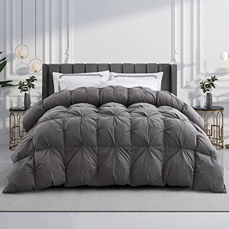 Three Geese Pinch Pleat Goose Feathers Down Comforter Queen Size - $40 or King Size - $43 at Amazon