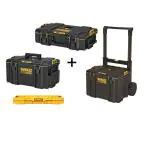 Dewalt TOUGHSYSTEM 2.0 22 in. Small Tool Box with Bonus 22 in. Medium Tool Box, 24 in. Mobile Tool Box, and Shallow Tool Tray $177.57