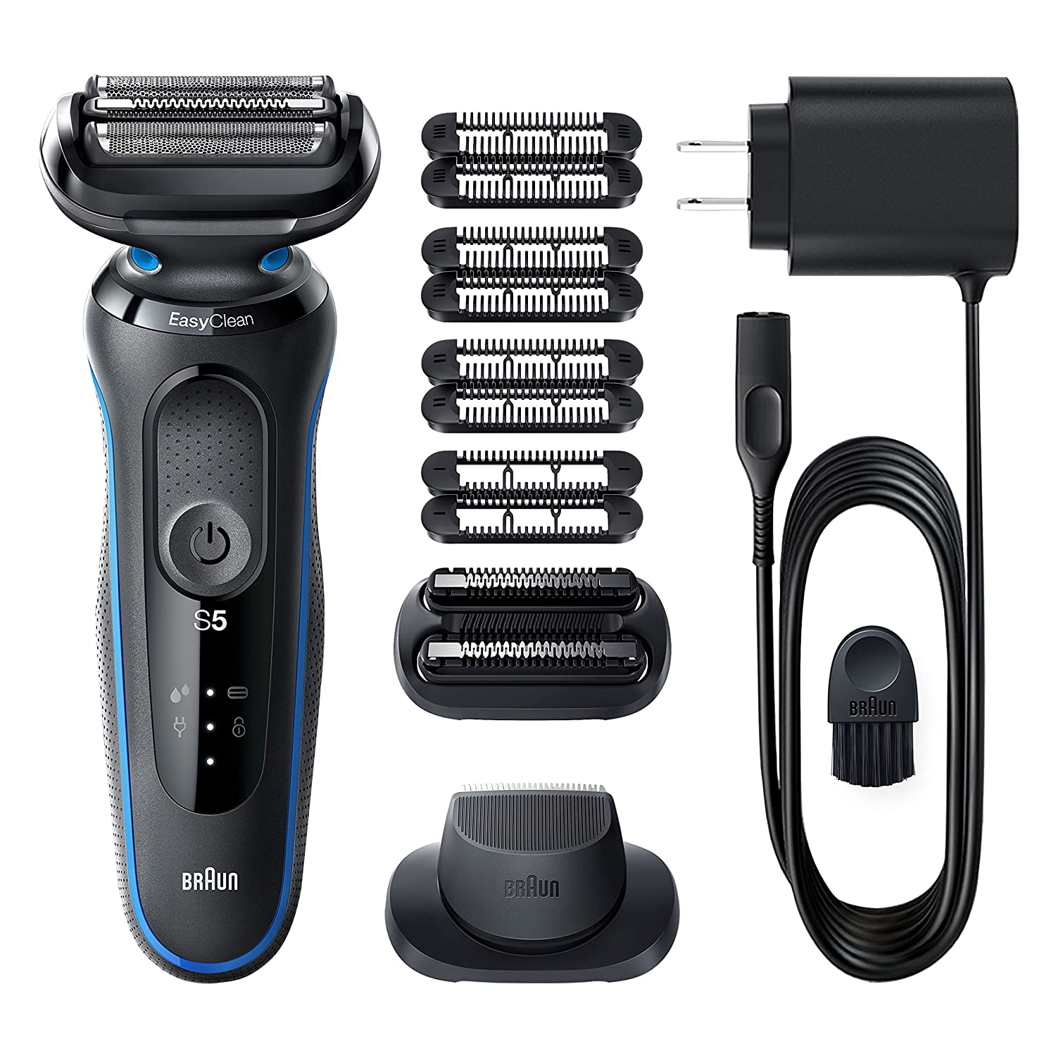 Braun Series 5 5035s Electric Shaver with Precision Trimmer, Stubble Beard Trimmer, Wet & Dry, Rechargeable, Cordless Foil Shaver, Blue $50