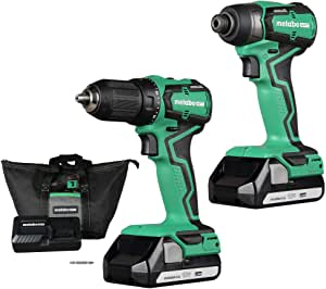 Metabo HPT Cordless 18V Drill and Impact Driver Combo Kit | Sub-Compact | Brushless Motor | Lithium-Ion Batteries | Lifetime Tool Warranty | KC18DDX $129