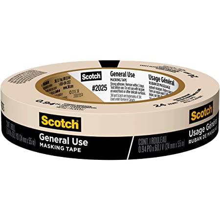 Scotch Contractor Grade Masking Tape, .7 inches by 60.1 yards, 2020, 1 Roll with Prime or $25+ $1.93
