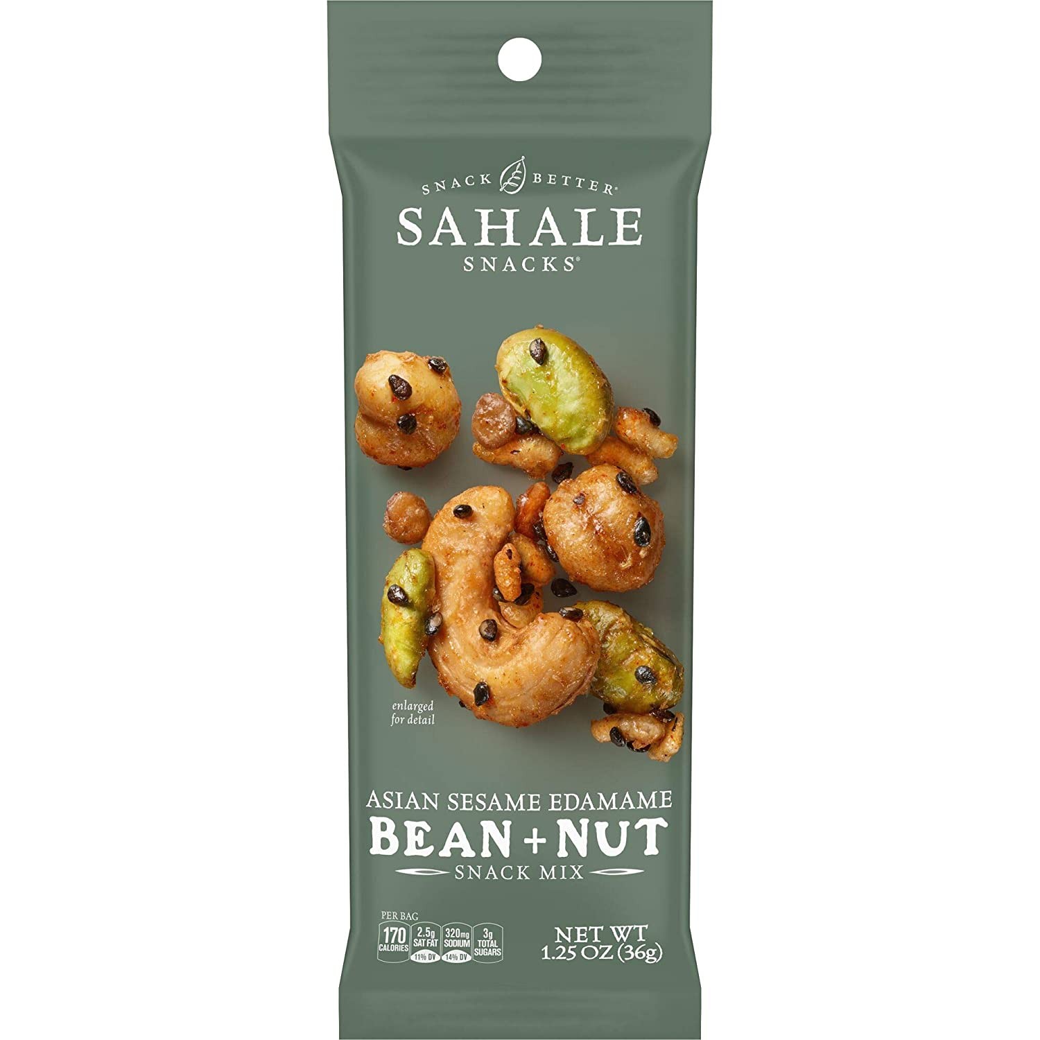 Amazon.com: Sahale Snacks Asian Sesame Edamame Bean + Nut Snack Mix, 1.25 Ounces (Pack of 18) $10.07