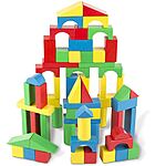 Melissa &amp; Doug Wooden Building Blocks Set (100 Blocks-4 Colors and 9 Shapes)$13.99