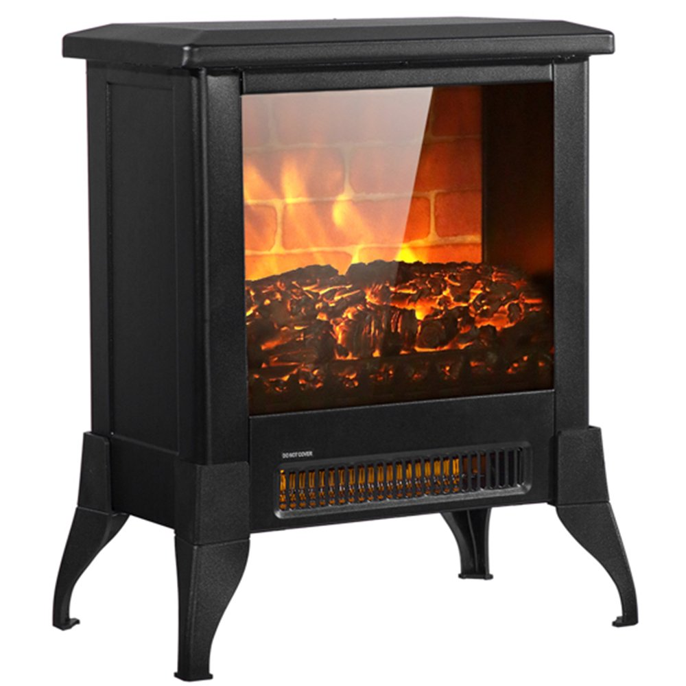 14" 1400W Electric Fireplace Heater with 3D Realistic Flame Effect, Auto-Shutoff $109.99