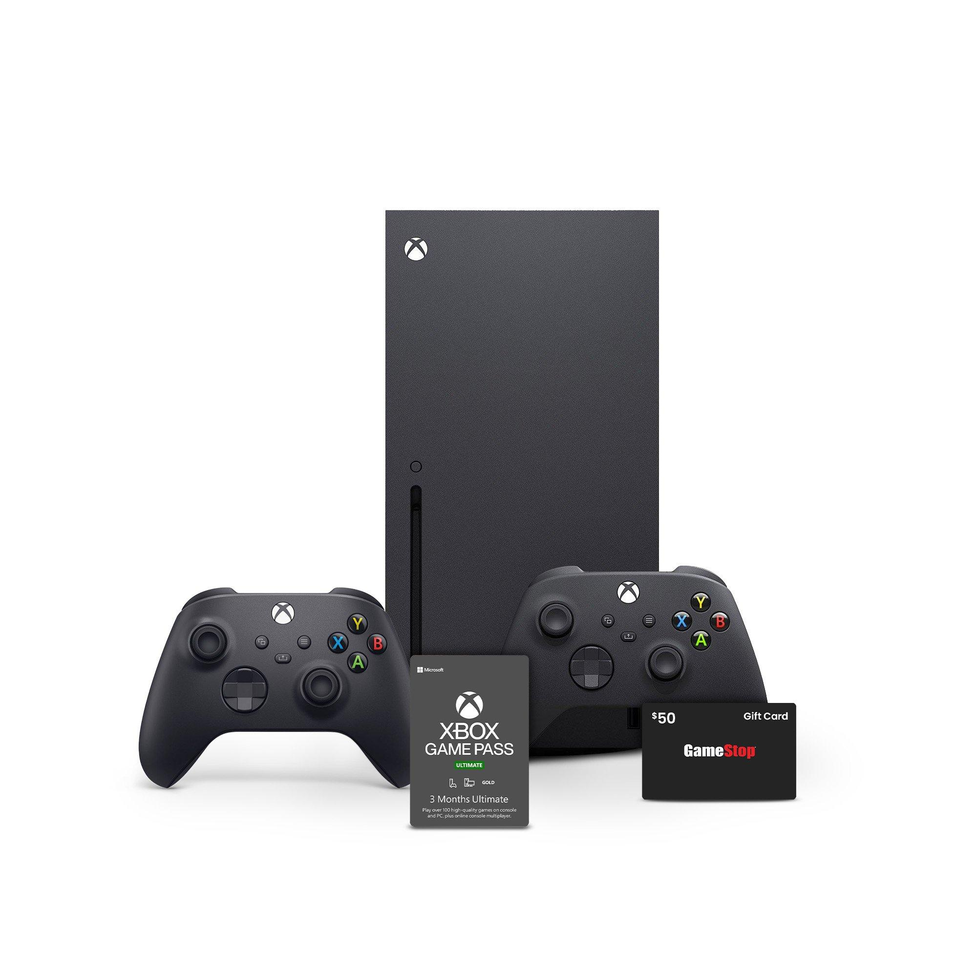 Xbox Series X, Black Controller, Game Pass Ultimate System Bundle with a $50 GameStop Gift Card $649
