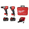 Milwaukee 3697-22 M18 FUEL 18V Brushless Cordless 2-Tool Combo Kit &ndash; Hammer Drill &amp;amp; Impact Driver with (2) 5.0Ah Batteries, Charger &amp;amp; Case $299 at Walmart + Free Shipping