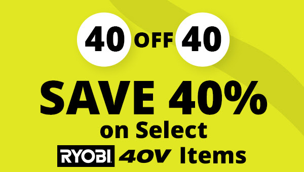 40% off select 40 volt Ryobi tools at Direct tools Outlet+$15 Flat rate shipping