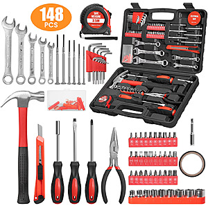 Cshidworld 148-Piece Tool Set with Plastic Toolbox $25.99 + Free Shipping on Orders over $35 at Walmart