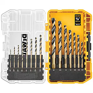 DeWalt Black and Gold Twist Drill Bit Set (15-Piece)$12.97 at Home Depot + Free Shipping