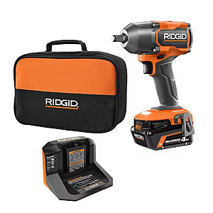RIDGID 18V Brushless Cordless 1/2 in. Impact Wrench Kit with 4.0 Ah Battery and Charger $129 At Home Depot + Free Shipping