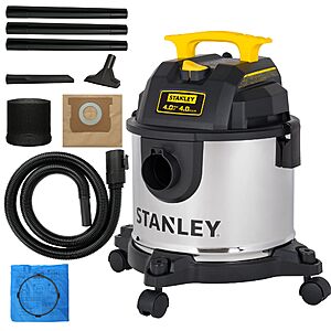 STANLEY 4 Gallon Wet Dry Vacuum, 4 Peak HP Stainless Steel 3 in 1 Shop Vacuum $60.44 at Amazon
