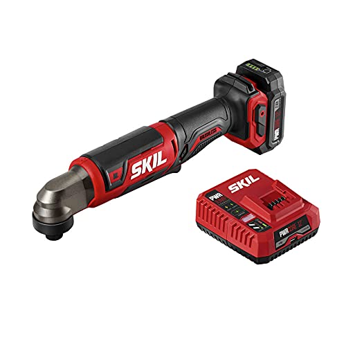 SKIL PWR CORE 12 Brushless 12V 1/4 Inch Hex Right Angle Impact Driver Includes 2.0Ah Lithium Battery and PWR JUMP Charger - RI574502 $80