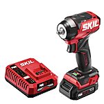 SKIL PWR CORE 12 Brushless 12V 3/8 In. Compact Impact Wrench Kit with 3-Speed &amp; Halo Light Includes 2.0Ah Lithium Battery and PWR JUMP Charger - IW6744A-10 $79