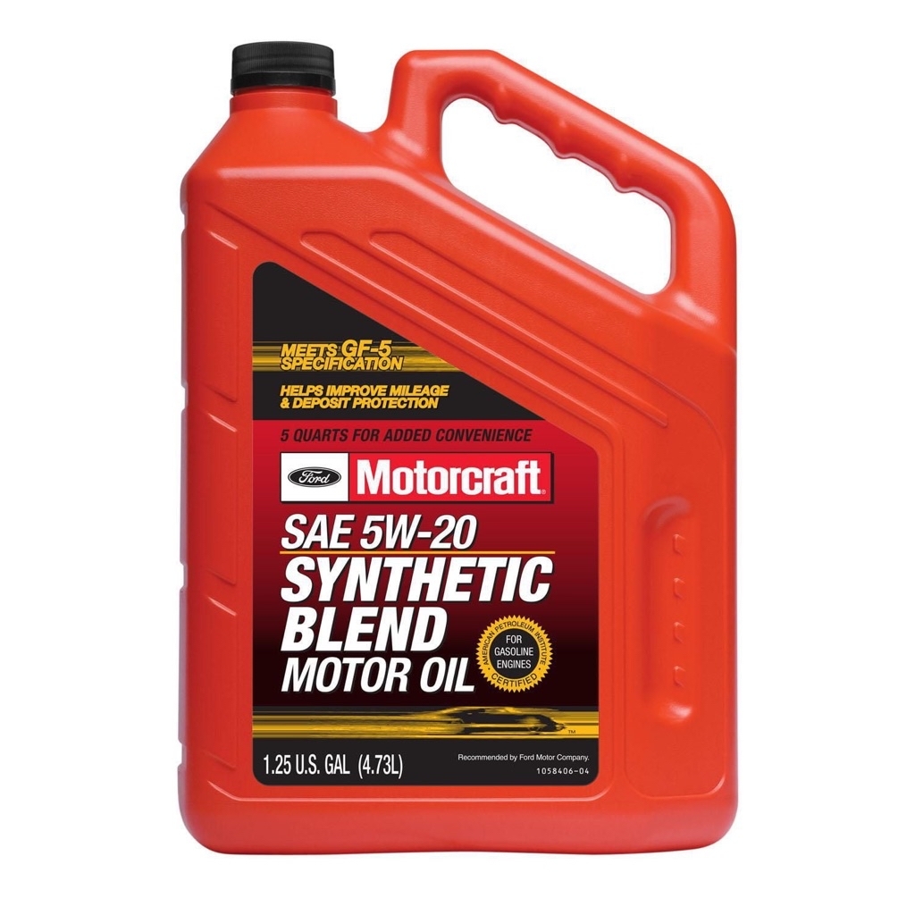 Motorcraft Synthetic Blend Motor Oil, 5W-20 5 quart jug. For Ford vehicles. Free pickup. - $25.82