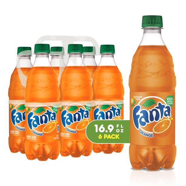 Fanta Caffeine-Free Orange Fruit Flavored Soft Drink Soda Pop, 16.9 Fl Oz, 6 Pck for $2.75 $2.73
