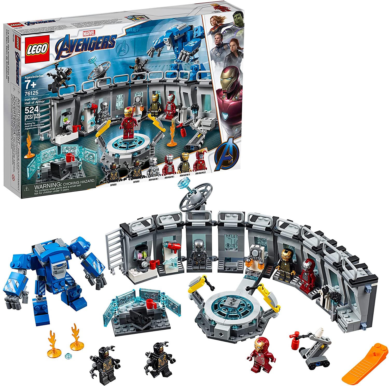524 pcs-LEGO Marvel Avengers Iron Man Hall of Armor 76125 Building Kit Marvel Tony Stark Iron Man Suit Action Figures for $47.99