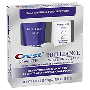 Crest 3D White Brilliance 2 Step Kit, Toothpaste (4oz) + Whitening Gel (2.3oz) for $9.03