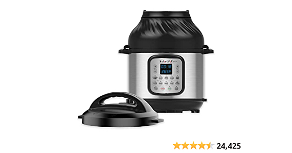 Instant Pot Duo Crisp 11-in-1 Electric Pressure Cooker with Air Fryer Lid, 8 Quart Stainless Steel/Black - $121.74