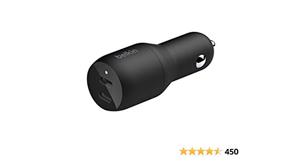 Belkin USB-C PD Car Charger 36W (Dual 18W USB-C Power Delivery Car Charger) - $19.99