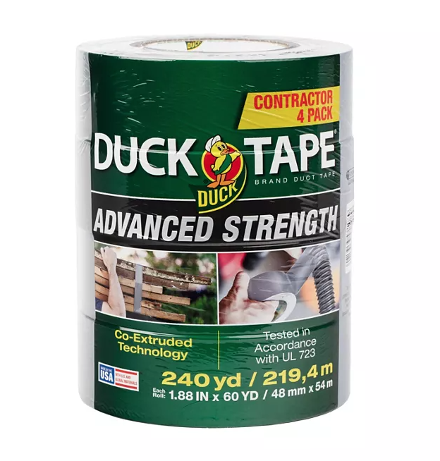 YMMV In-Store/Delivery Advanced Strength Duck Tape, Silver, 4 Pack, 1.88 in. x 60 yd. $4.88 at Sam's Club