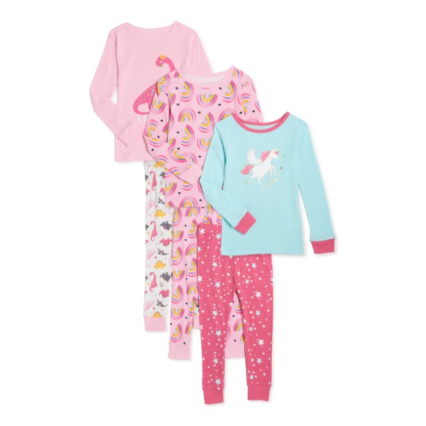 6-piece toddler girl long sleeve pajama set for $9.75