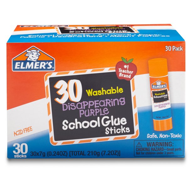 30-Pack 0.24-Oz Elmer's Disappearing Purple School Glue Sticks $6.97 + Free Shipping