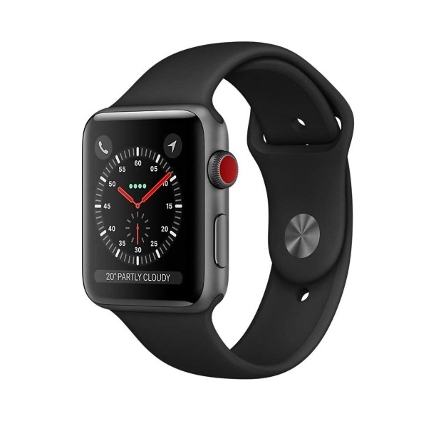 Restored Apple Watch Series 3 GPS + Cellular 42mm Space Gray Aluminum Case with Black Sport Band - Grey (Refurbished) - Walmart.com - $99.99