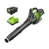 $135:Greenworks 80V (145 MPH / 580 CFM / 75+ Compatible Tools) Cordless Brushless Axial Leaf Blower, 2.5Ah Battery and Charger Included