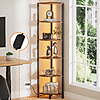 $42.99*:Satifur 6-Tier Corner Bookshelf with LED Lights, Rustic Brown(Various Color)