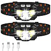 $15.19*:2-Pack LHKNL Rechargeable Waterproof Headlamp Flashlight