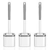EZKEY 3 Pack Compact Toilet Bowl Brush and Holder Set with Nylon Bristles