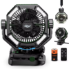 SKYTOO 20000mAh Camping ClipFan with LED Lantern