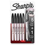 $5.55: 6 Count SHARPIE Permanent Markers with Stainless Steel Marker Case