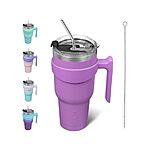 $6.99*: BJPKPK Tumbler With Handle 40 oz Stainless Steel Tumbler With Lid And Straw Insulated Coffee Cups,Lavender $6.98