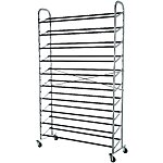 $26.39*:Amazon Basics 50-Pair Shoe Rack Organizer, Chrome, 35.8 x 14.6 x 59.5 inches
