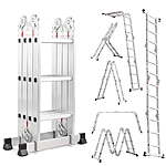 $78.99*:12.5' Ktaxon Step Platform Foldable Scaffold Ladder w/ 330lb Capacity